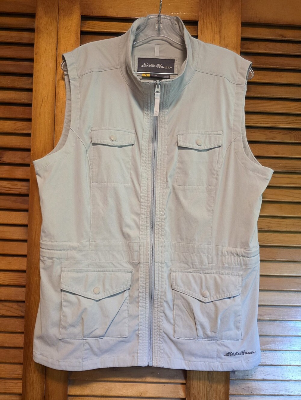 Eddie Bauer Travex Atlas Utility Vest Women's XL Gray Nylon Spandex Full Zip